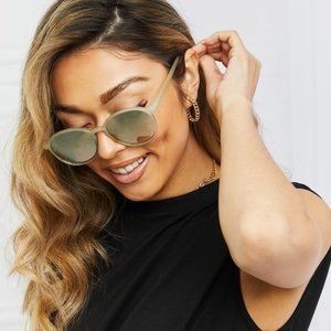 Mist Green Full Rim Polycarbonate Frame Sunglasses